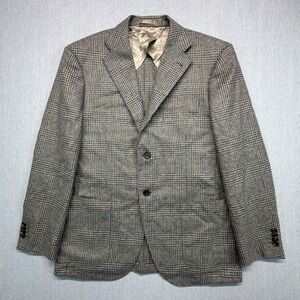 Proper Cloth Sport Coat Mens 42 Italian Merino Wool Houndstooth Brown Blazer